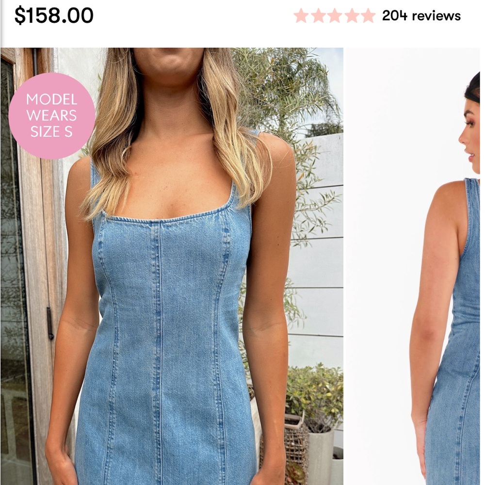 Show Me Your MuMu Steph Mini denim dress size XS NWT